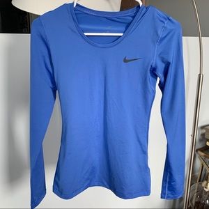 Blue Nike Dri-Fit Long-Sleeved Top